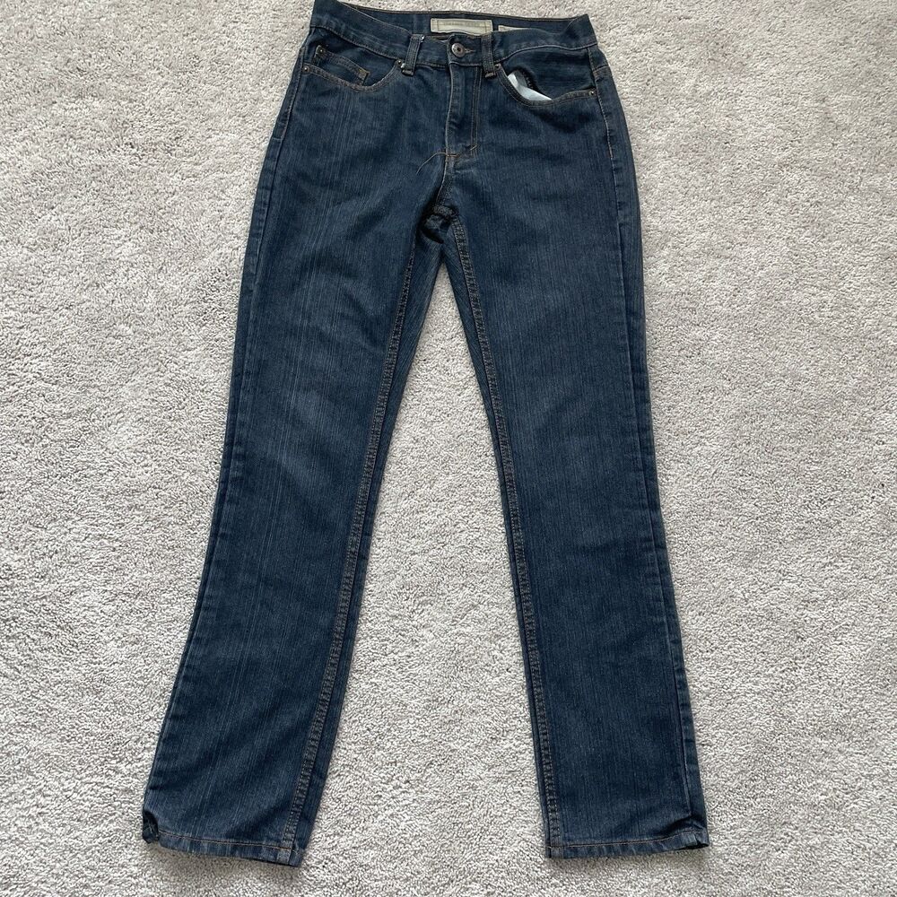 Vintage Genes Slim Straight Jeans Mens 28x32 Blue Dark Wash Denim Casual Pants